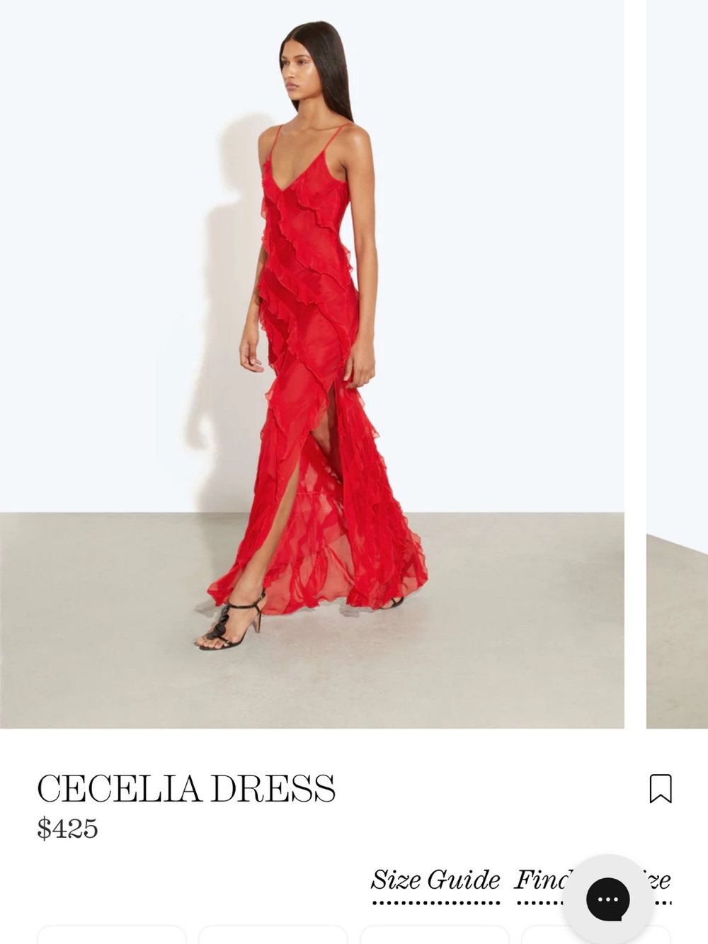 Rat and Boa Cecelia Red Ruffled Maxi Dress